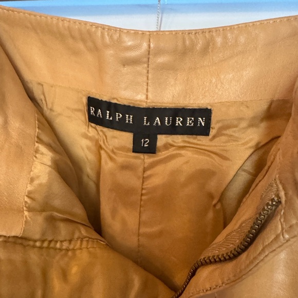 Ralph Lauren Women’s Tan Leather Chinos - Picture 2 of 9